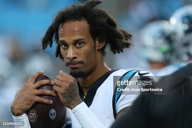 Robby Anderson wide receiver of the Panthers during a NFL football game between the Pittsburg Steelers and the Carolina Panthers on August 27, 2021...