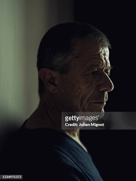Writer and Filmmaker Emmanuel Carrère poses for a portrait on July 8, 2021 in Cannes, France.