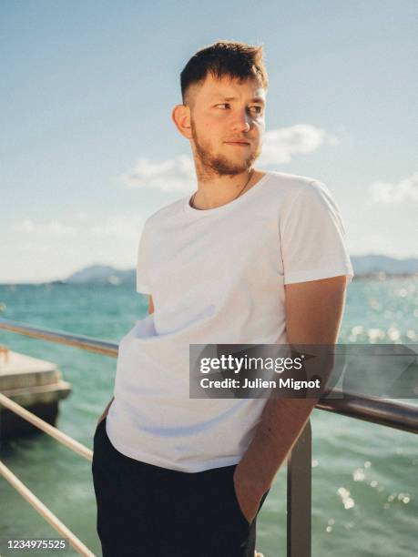 Actor Anthony Bajon poses for a portrait on July 8, 2021 in Cannes, France.