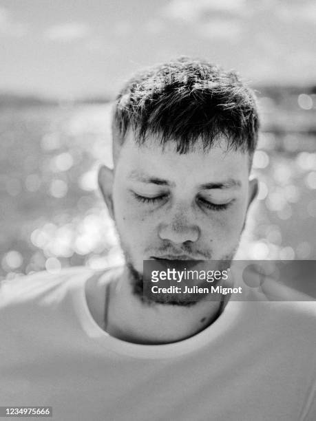 Actor Anthony Bajon poses for a portrait on July 8, 2021 in Cannes, France.