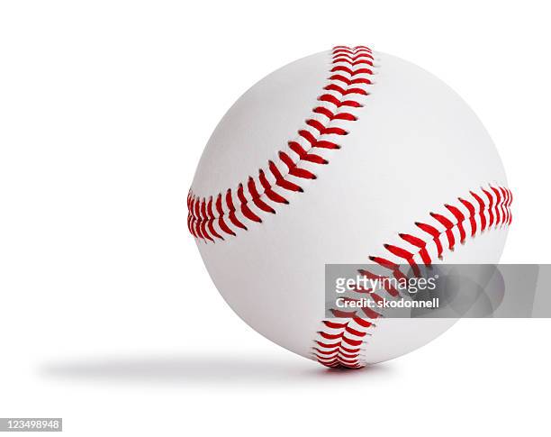 baseball isolated on white - honkbal bal stockfoto's en -beelden