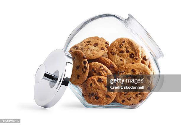 chocolate chip cookie jar - cookies jar stock pictures, royalty-free photos & images