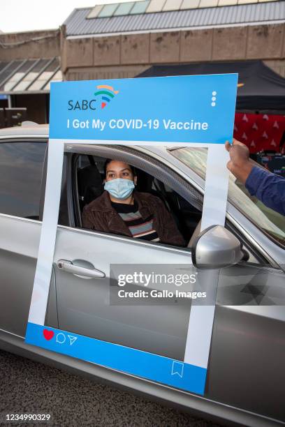 Pop-up vaccination site at the SABC Auckland Park Campus on August 26, 2021 in Johannesburg, South Africa. The Gauteng government partnered with SABC...