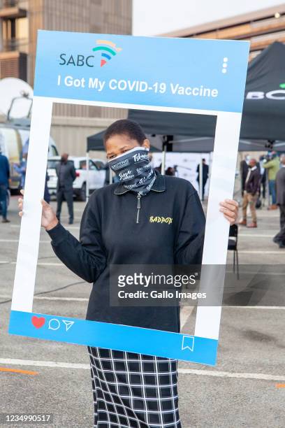 Pop-up vaccination site at the SABC Auckland Park Campus on August 26, 2021 in Johannesburg, South Africa. The Gauteng government partnered with SABC...