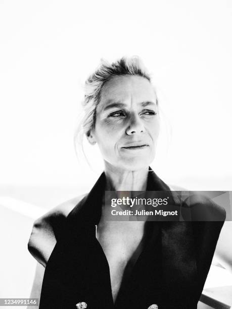 Actress Marina Fois poses for a portrait on July 10, 2021 in Cannes, France.