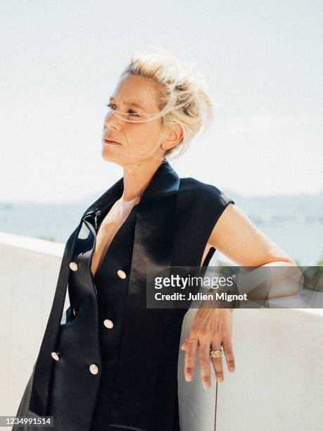 Actress Marina Fois poses for a portrait on July 10, 2021 in Cannes, France.