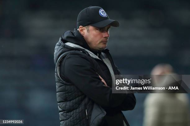 Robbie Stockdale the manager / head coach of Rochdale during the Papa John's Trophy match between Rochdale and Liverpool u21s at Crown Oil Arena on...