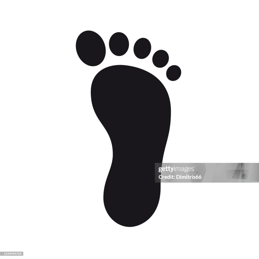 Foot prints icon flat simple illustration