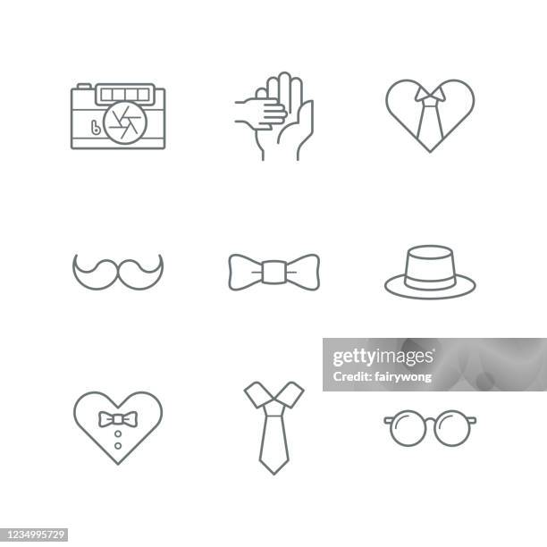 father's day line icon - clip art roses stock illustrations