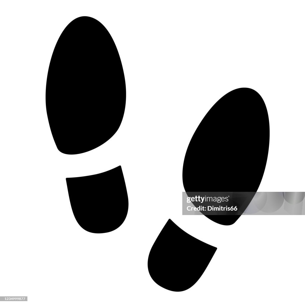 Het pictogram van de voetafdruk van de schoen.