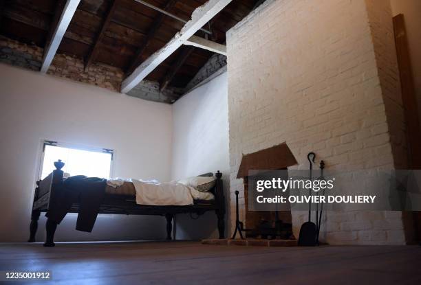 Bed in the slaves quarters is seen near the Arlington House, the historic mansion once inhabited by Robert E. Lee who led the Confederate Army during...