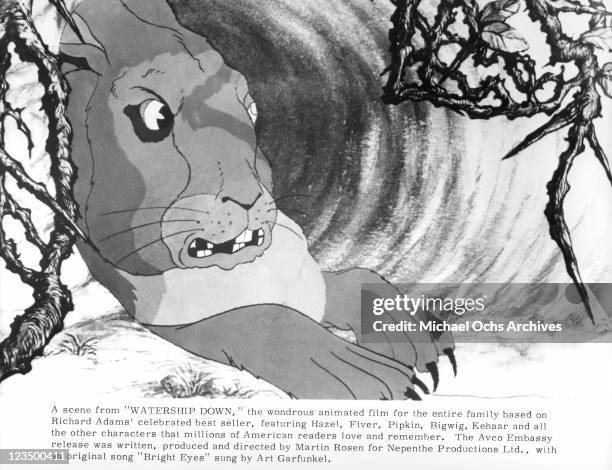 Angry rabbit in a scene from the film 'Watership Down', 1978.