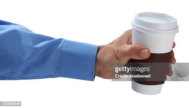 segurando uma xícara de café - shirt imagens e fotografias de stock