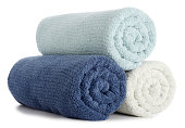 Rolled up Bath Towels