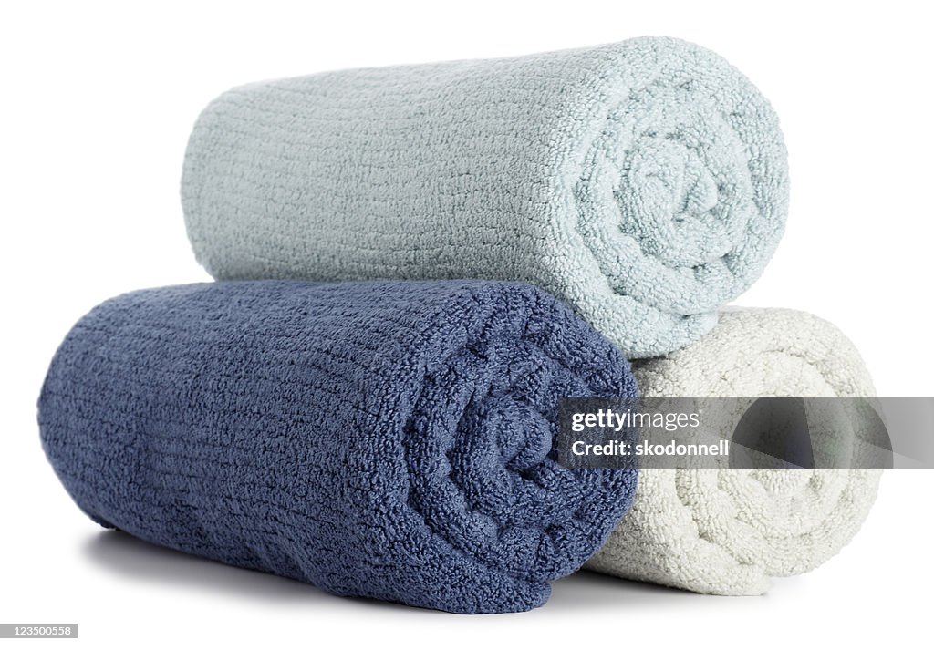 Rolled up Bath Towels