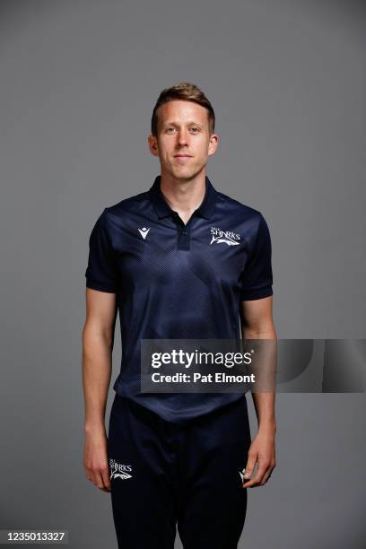 Rick Swaby poses for a portrait during the Sale Sharks squad photo call for the 2021-22 Gallagher Premiership Rugby season at Carrington Training...