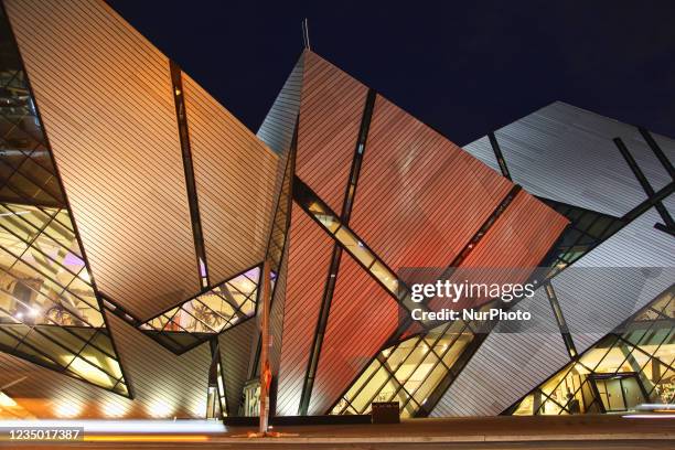 Michael Lee-Chin Crystal addition to the Royal Ontario Museum see at night in Toronto, Ontario, Canada, on October 19, 2015. Designed by Daniel...