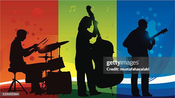 trio band - band silhouette stock illustrations