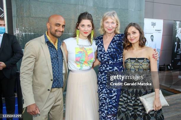 Murali Perumal , Katharina Nesytowa, Therese Hämer and Sarah Alles attend the Deutscher Schauspielpreis 2021 at Spindler & Klatt on September 3, 2021...