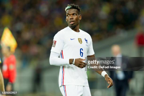 Paul Pogba of France looks on during the FIFA World Cup 2022 Qatar qualifying match between Ukraine and France at Olympic Stadium on September 4,...