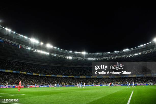 General view during the FIFA World Cup 2022 Qatar qualifying match between Ukraine and France at Olympic Stadium on September 4, 2021 in Kyiv,...