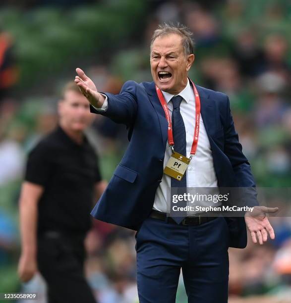 Dublin , Ireland - 4 September 2021; Azerbaijan manager Giovanni de Biasi during the FIFA World Cup 2022 qualifying group A match between Republic of...