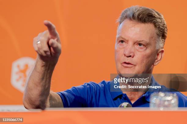 Coach Louis van Gaal of Holland during the Training MenPress Conference Holland at the KNVB Campus on September 3, 2021 in Zeist Netherlands