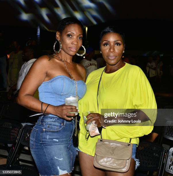 Actress/ Comedian Sommore and Tiffany attend the Waffle & Yankee Fitted Fest at Miramar Regional Park Amphitheater on September 4, 2021 in Miramar,...