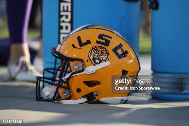 Tigers helmet during the college football game between the LSU Tigers and the UCLA Bruins on September 04 at the Rose Bowl in Pasadena, CA.