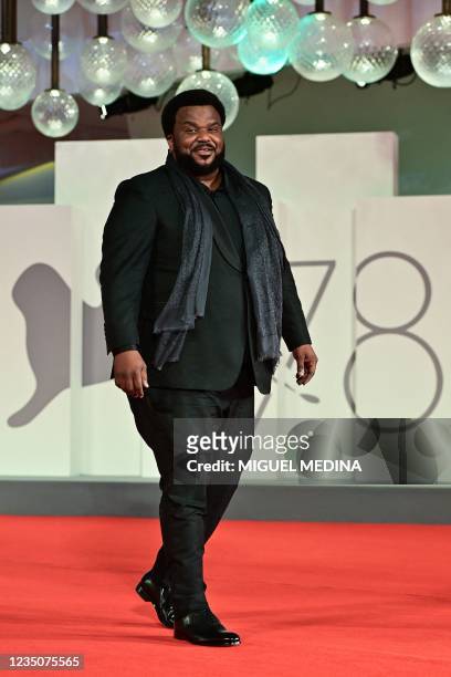 Actor Craig Robinson arrives for the screening of the film "Mona Lisa and the Blood Moon" presented in competition on September 5, 2021 during the...