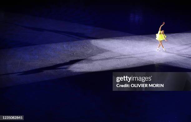 Finland's Kiira Korpi performs during the exhibition gala of the European Figure Skating Championships at the Hartwall Areena in Helsinki, on January...