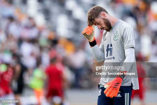 David De Gea of Spain during the World Cup Qualifier match between Spain v Georgia at the Estadio La Cartuja on September 5, 2021 in Seville Spain