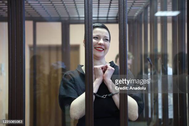 Belarusian opposition activist Maria Kolesnikova, who is a member of the Presidium of the oppositions Coordination Council, appears for a sentencing...