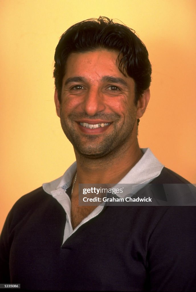 Wasim Rakhe A portrait of Wasim Akram of Pakistan and part of the Channel Four ...