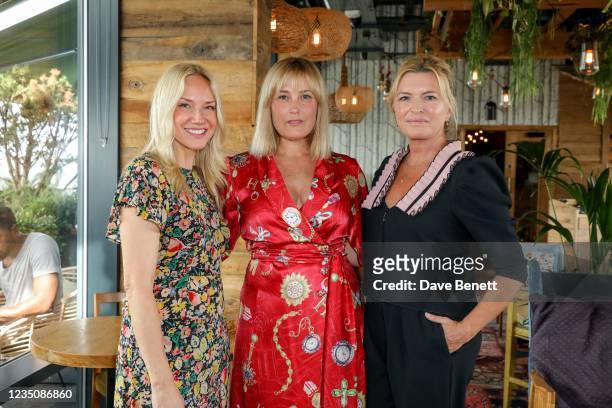 Rosie Nixon, Mika Simmons and Tina Hobley attend the launch of the Goddess Hygeia Necklace for Goddess Day by The Happy Vagina x Atelier Romy at...