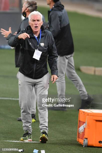 Bafana Bafana coach Hugo Broos during the 2022 FIFA World Cup Qualifier match between South Africa and Ghana at FNB Stadium on September 06, 2021 in...