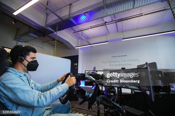 Vay teledriver operates a remote-controlled vehicle from the companys offices in Berlin, Germany, on Tuesday, Aug. 24, 2021. Vay, which has been...