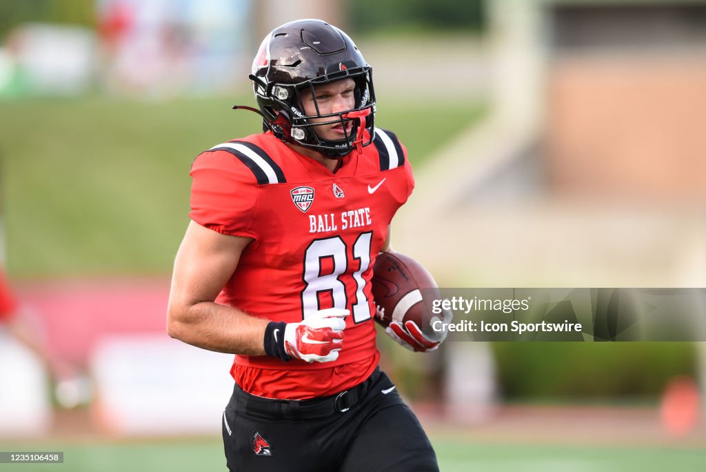 Ball State TE Ryan Lezon prior to a college football game between