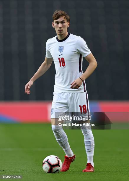 James Garner of England during the UEFA Under 21 Qualifier between England U21 and Kosovo U21 at Stadium mk on September 7, 2021 in Milton Keynes,...