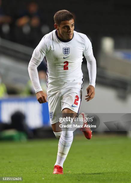 Max Aarons of England during the UEFA Under 21 Qualifier between England U21 and Kosovo U21 at Stadium mk on September 7, 2021 in Milton Keynes,...