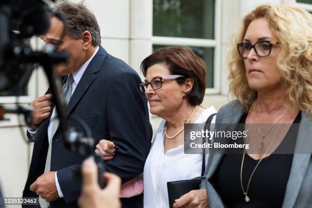 Nancy Salzman, former president and co-founder of Nxivm, center, arrives at federal court ahead of sentencing in the Brooklyn borough of New York,...