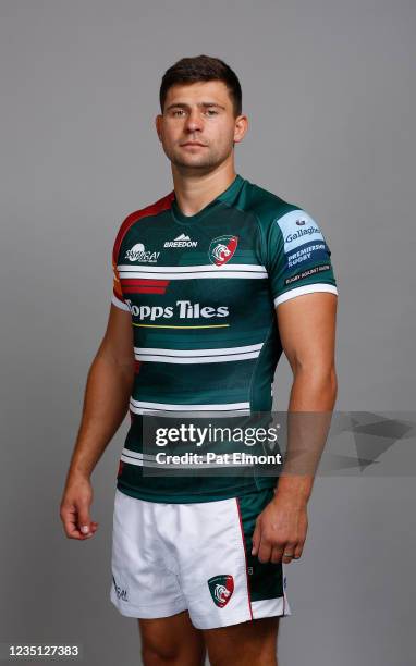 Ben Youngs poses for a portrait during the Leicester Tigers squad photo call for the 2021-22 Gallagher Premiership Rugby season at Oval Park, Oadby...