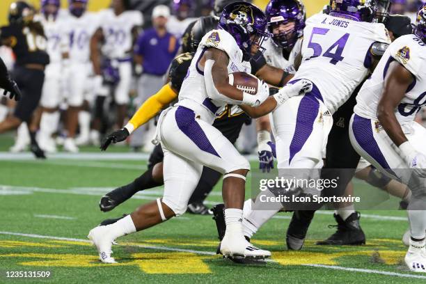 Keaton Mitchell running back of East Carolina during the Duke Mayo Classic college football game between the East Carolina Pirates and Appalachian...