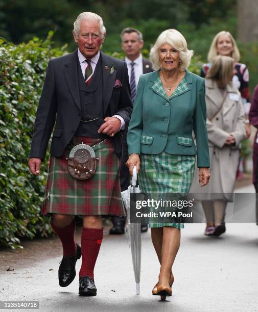 Prince Charles, The Prince of Wales and Camilla, the Duchess of Cornwall, known as the Duke and Duchess of Rothesay when in Scotland, before...