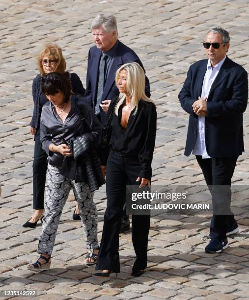 Jean-Paul Belmond's ex-wife Natty and relatives of Jean-Paul Belmondo arrive to attend the national tribute ceremony for late French actor Jean-Paul...