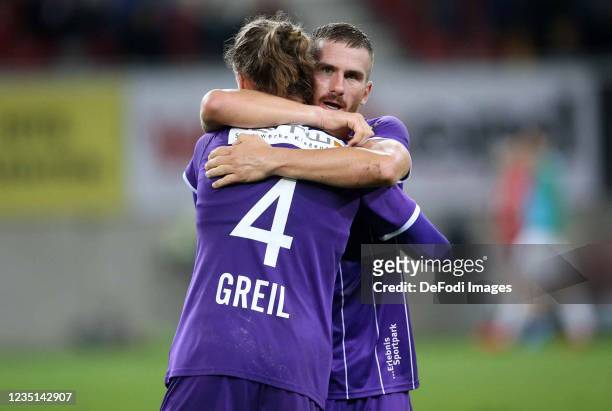 Turgay Gemicibas and Patrick Greil ,Goal celebration,cheering after a goal during the Admiral Bundesliga Match between Austria Klagenfurt and WSG...