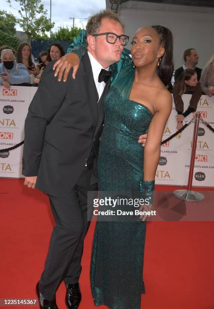 Alan Carr and Angellica Bell attend the National Television Awards 2021 at The O2 Arena on September 9, 2021 in London, England.
