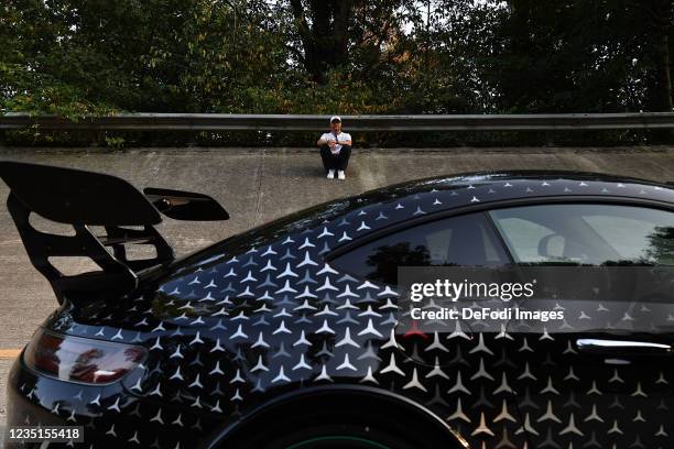 Valtteri Bottas , Mercedes-AMG Petronas Formula One Team with his new Mercedes-AMG Black Series on the old track with the steep turn at Monza during...