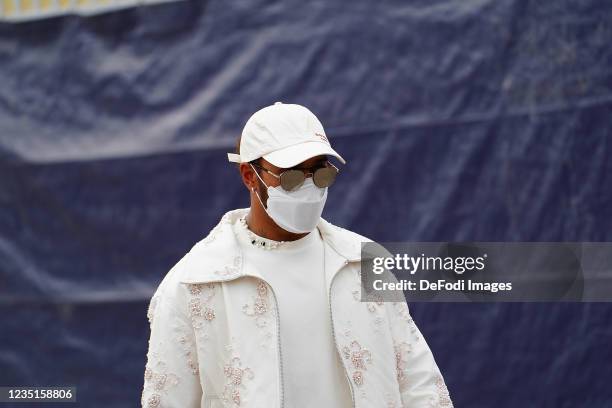 Lewis Hamilton , Mercedes-AMG Petronas Formula One Team prior to practice ahead of the F1 Grand Prix of Italy at Autodromo di Monza on September 10,...