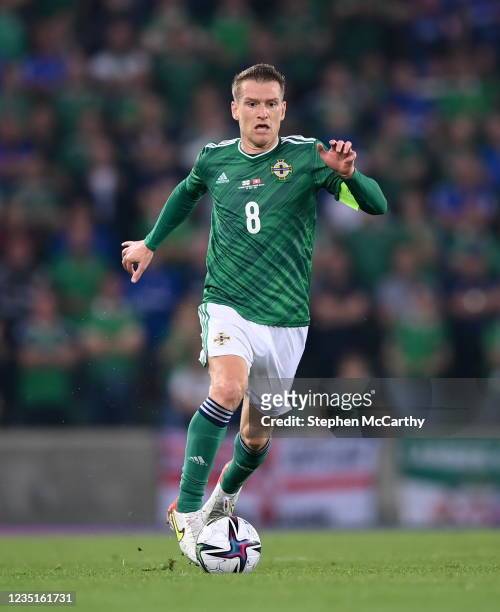 Belfast , United Kingdom - 8 September 2021; Steven Davis of Northern Ireland during the FIFA World Cup 2022 qualifying group C match between...